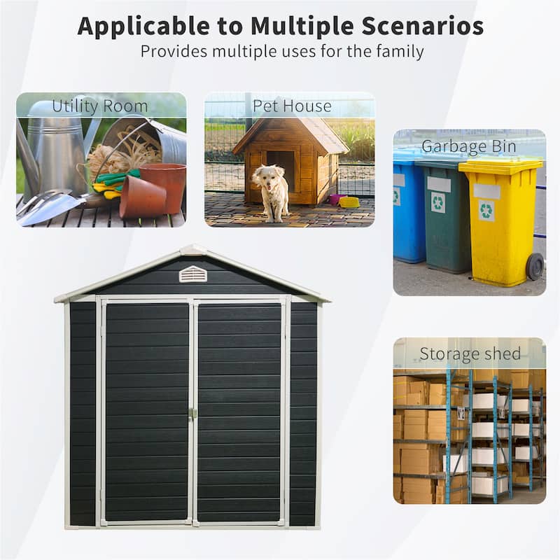 6x8 ft Resin Outdoor Storage Shed