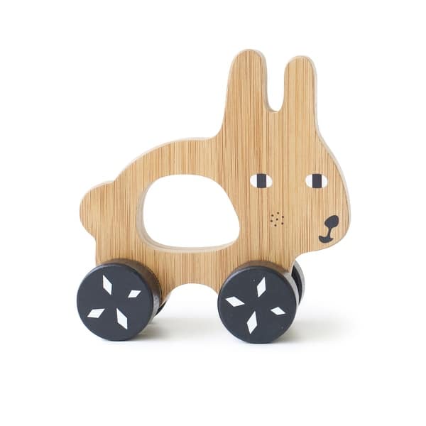 slide 2 of 5, Wee Gallery Push Toy - Bunny
