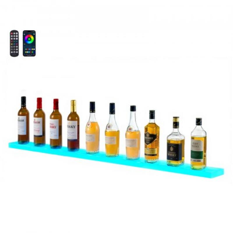 Acrylic LED Wine Bottle Shelf Wall-Mount with Remote