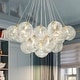 preview thumbnail 3 of 29, 13/ 19-Light Modern Glam Large Sputnik Cluster Glass Globe Bubble Chandelier with Swirled Glass Bubble Globe (Bulb Not Included) 19-Light - 29.5 in. W