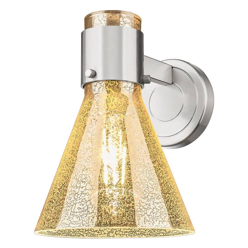 Innovations Lighting 464-1W-G464C-7ME Lawton Cone 9" Tall Bathroom - Satin Nickel