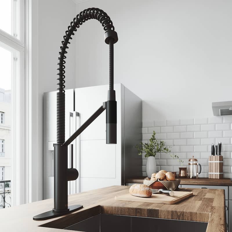 VIGO Livingston 24" H Single Handle Pull-Down Sprayer Kitchen Faucet