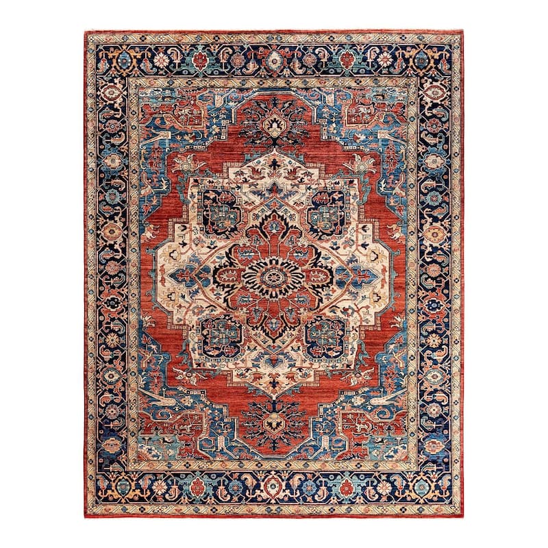 Serapi One-of-a-Kind Hand-Knotted Area Rug - Red, 9' 1" x 11' 8" - 9' 1" x 11' 8"