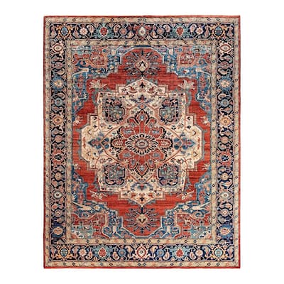 Serapi One-of-a-Kind Hand-Knotted Area Rug - Red, 9' 1" x 11' 8" - 9' 1" x 11' 8"
