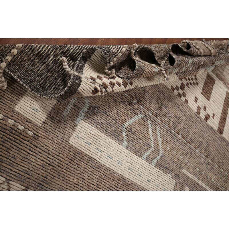 All-Over Abstract Moroccan Palace Size Rug Hand-Knotted Wool Carpet - 11'11"x 18'5"