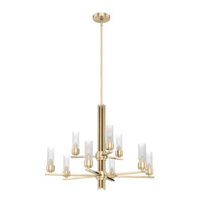 Hunter Gatz Ribbed Glass Chandelier