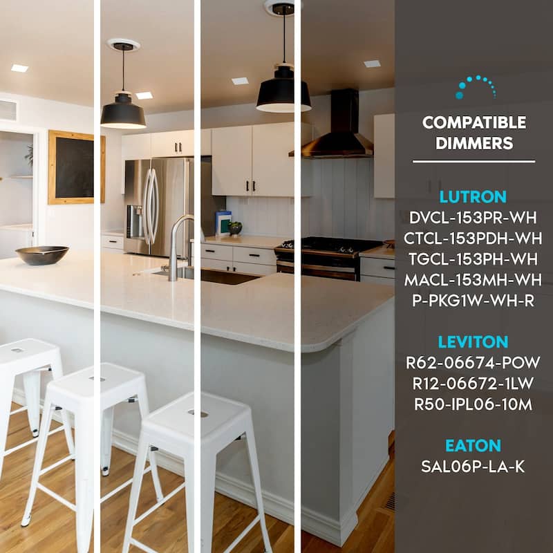 Luxrite 6 Inch Ultra Thin LED Recessed Light JBox, 15W, 5 Color