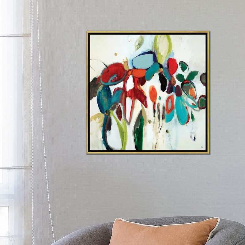 iCanvas "Floral Hints" by Lisa Ridgers Framed Canvas Print
