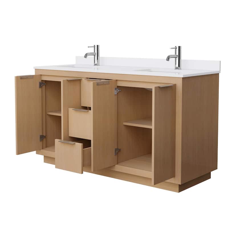 Wyndham Collection Maroni 60" Free Standing Double Basin Vanity Set