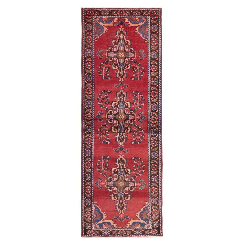 ECARPETGALLERY Hand-knotted Andelz Red Wool Rug - 3'8 x 9'9