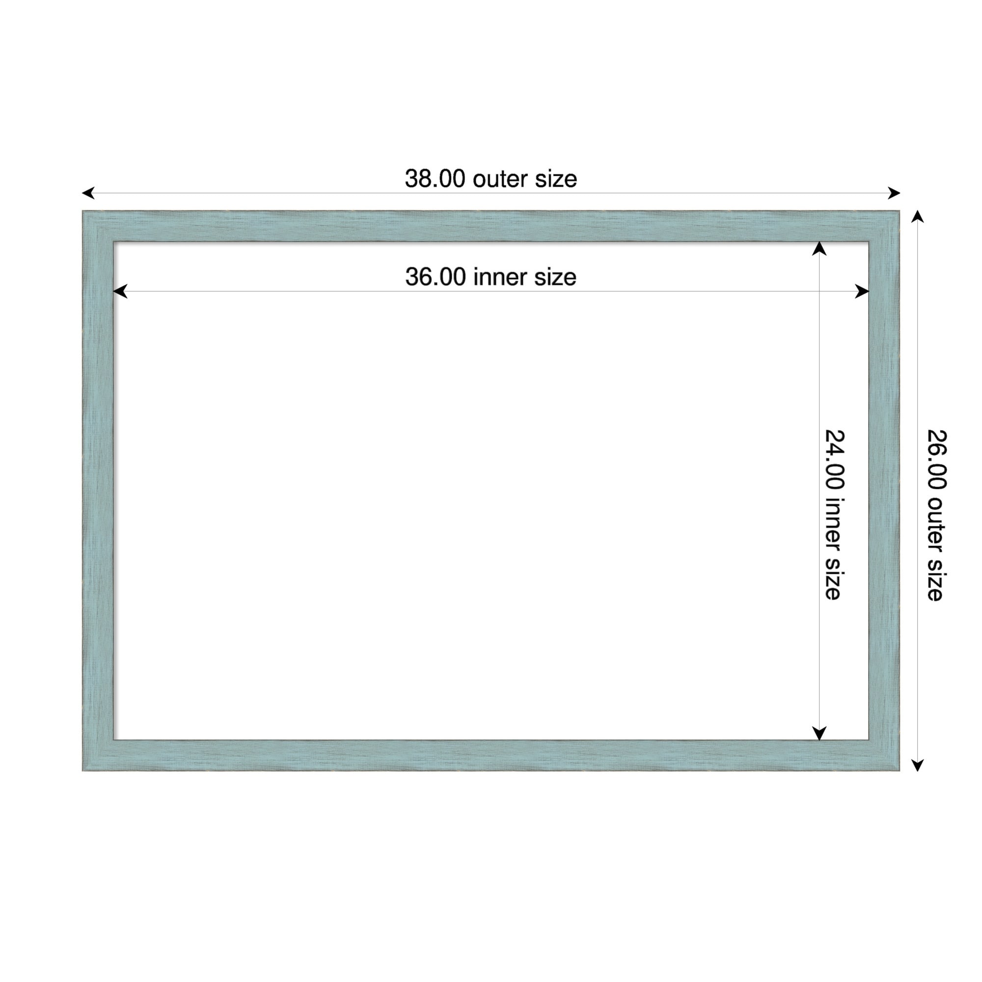 Amanti Art Sky Blue Rustic Framed Dry Erase Magnetic Board