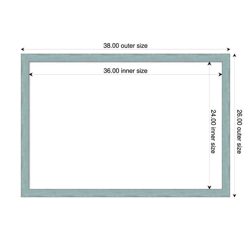 Amanti Art Sky Blue Rustic Framed Dry Erase Magnetic Board - 38 x 26 in