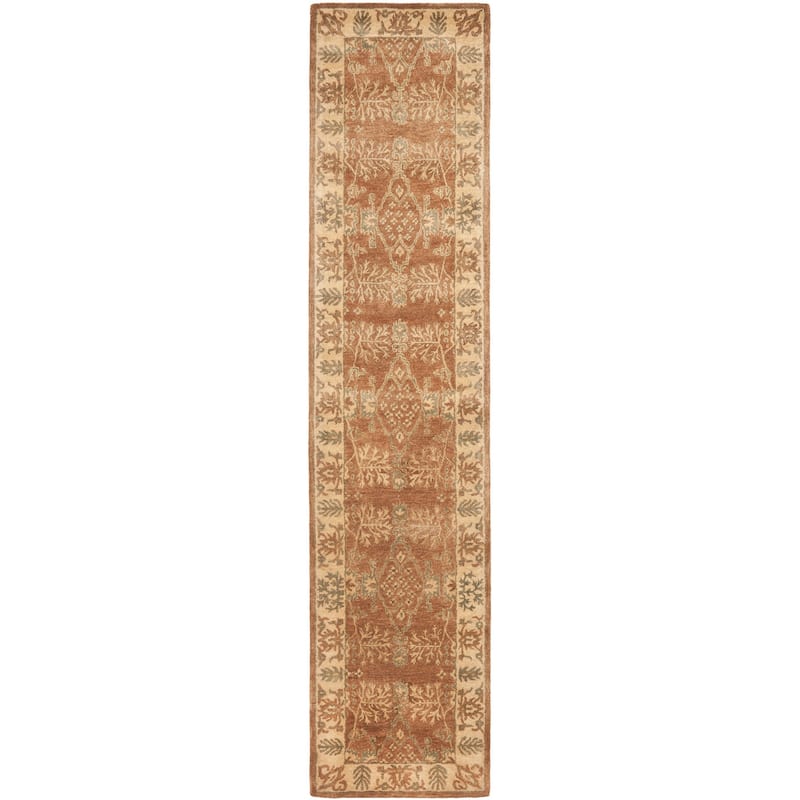 SAFAVIEH Handmade Bergama Judica Oriental Hand-spun Wool Rug - 2'3" x 8' Runner - Light Brown/Beige