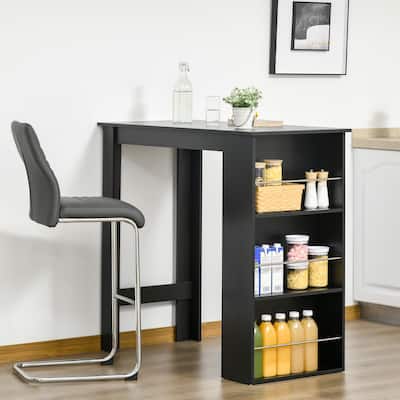 Bar Table With 3 Storage Shelves