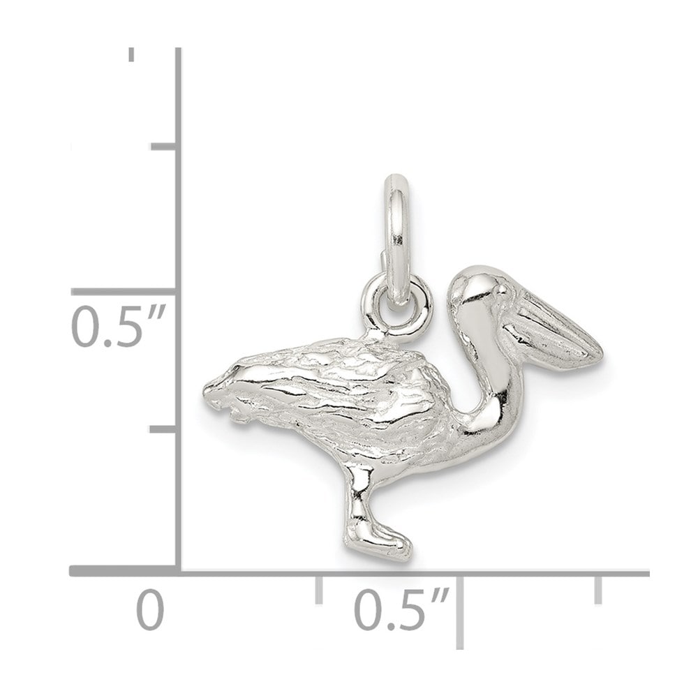 925 Sterling Silver Pelican Pendant with Bail PEN3475 