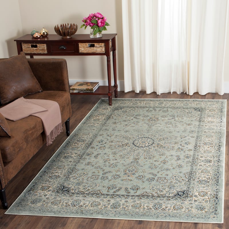SAFAVIEH Persian Garden Dellie Vintage Distressed Boho Traditional Oriental - 5' 1" x 7' 7" - Light Blue/Ivory - Runner/Rectangle
