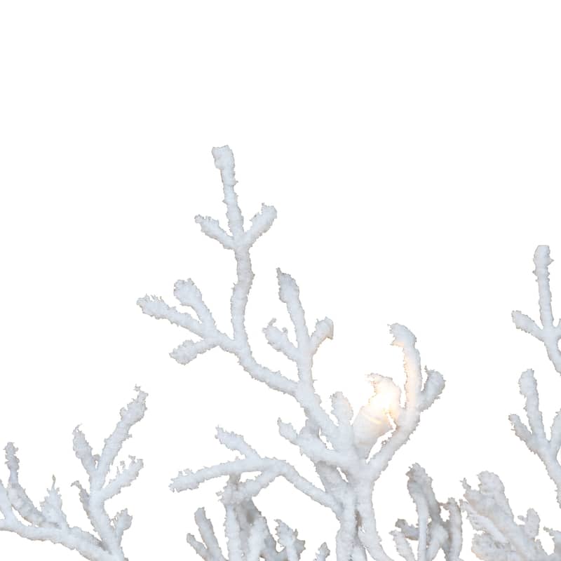 Pre-Lit Flocked Twig Artificial Christmas Garland - 9' x 14" - LED Warm White Lights