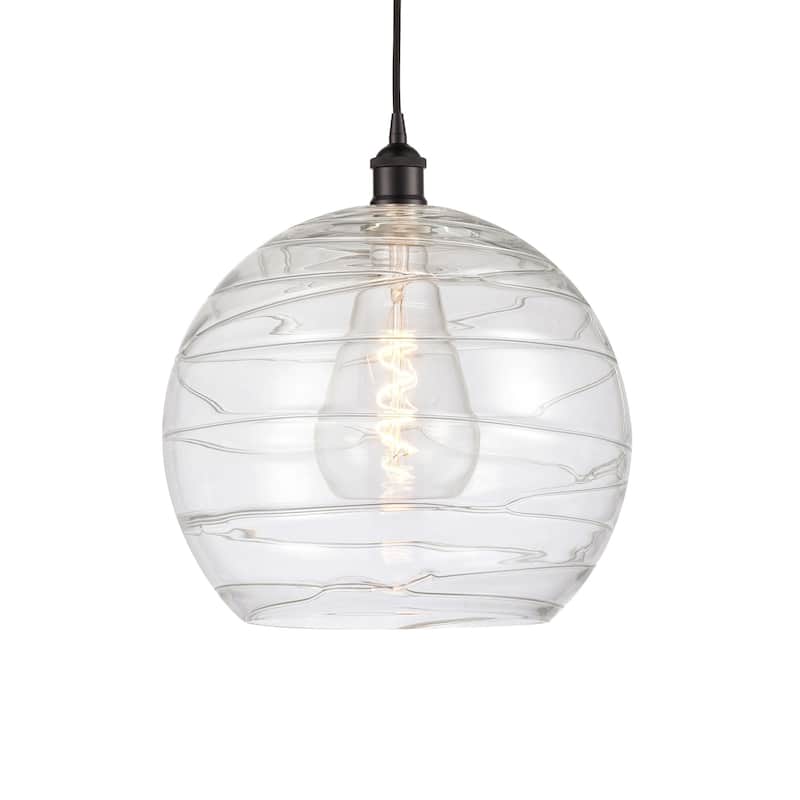 Innovations Lighting 616-1P-16-13 Athens Pendant Athens 13" Wide - Oil Rubbed Bronze / Clear Deco Swirl