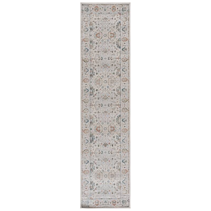 SAFAVIEH Maven Trienette Traditional Rug - 2'2" x 9' Runner - Ivory/Grey Blue