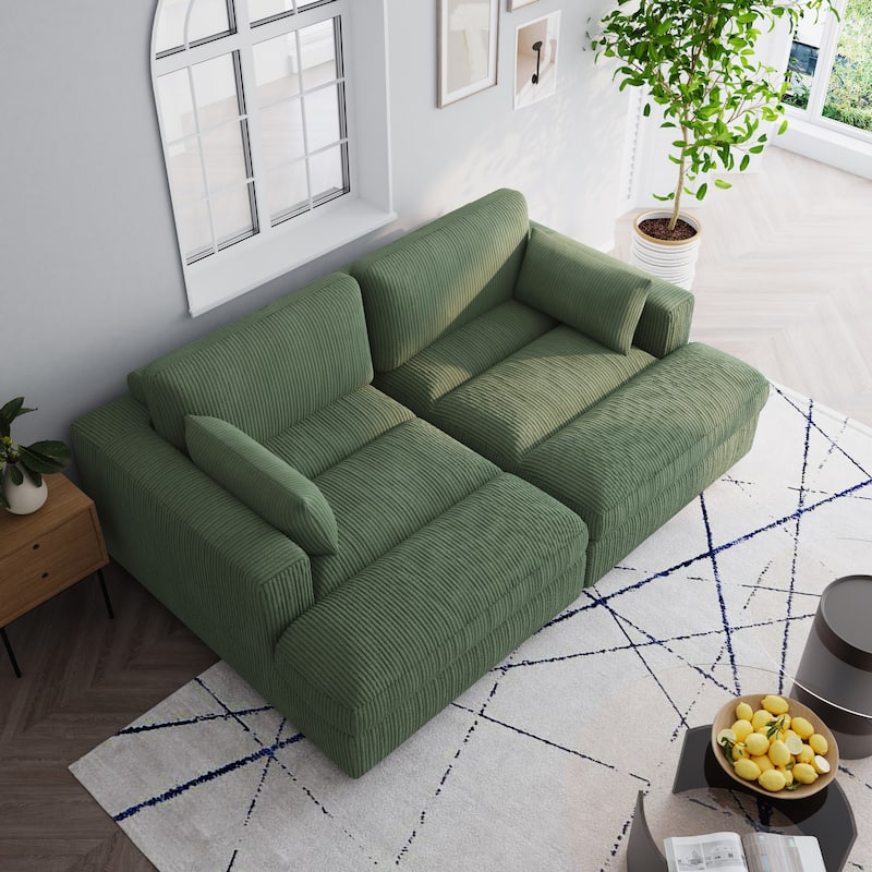 Navaeh Corduroy Modular Sectional Sofa Large Couch Sleeper Chaise