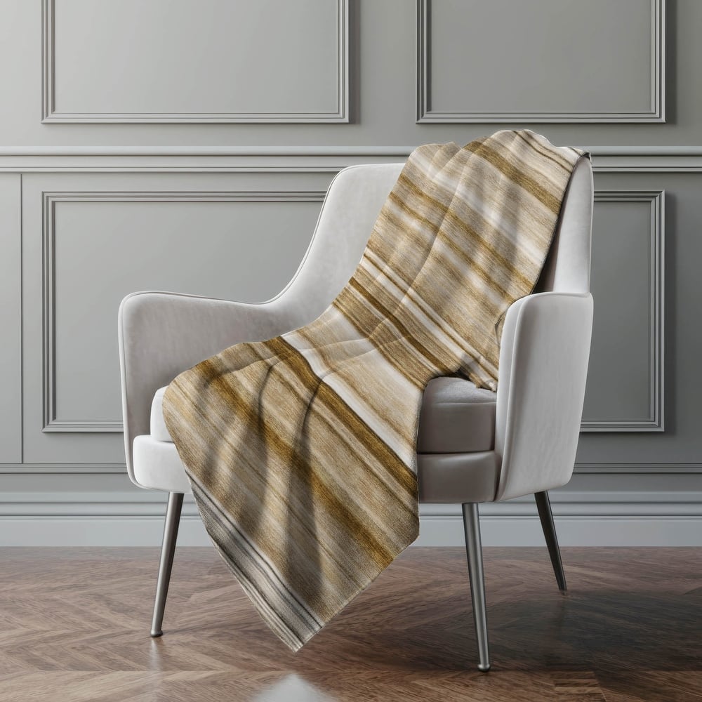 Premium Machine Washable Contemporary Stripes Sherpa Throw Blanket