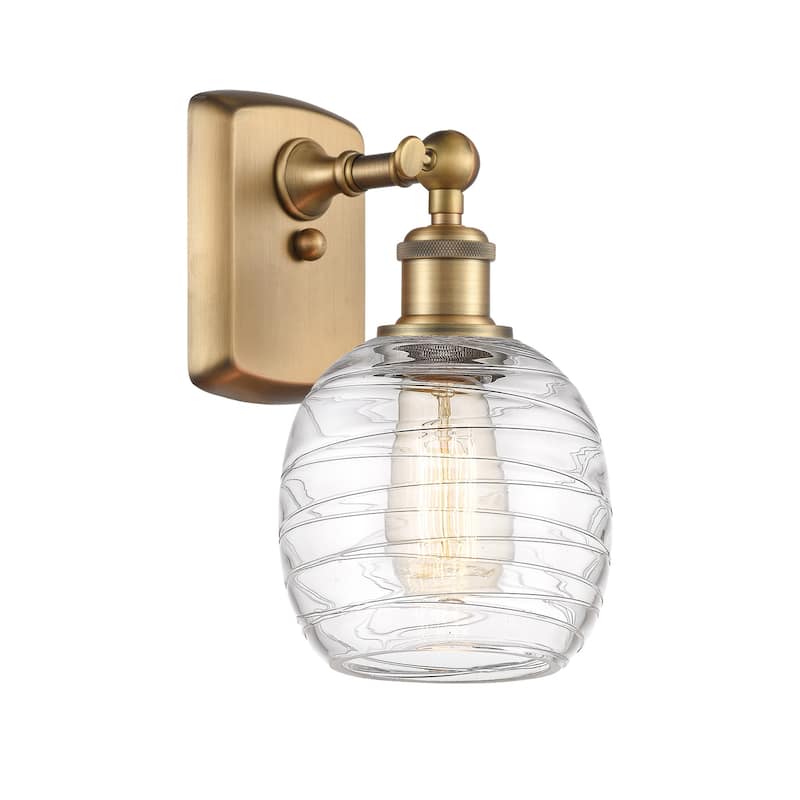 Innovations Lighting 516-1W-11-6 Belfast Sconce Belfast 11" Tall Wall - Brushed Brass / Deco Swirl