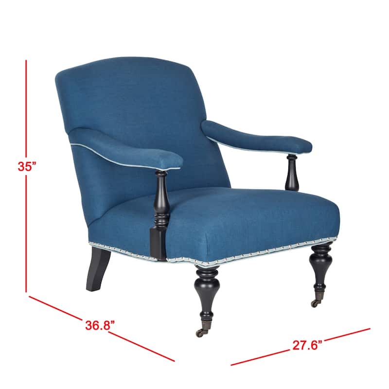 SAFAVIEH Kassie Steel Blue Arm Chair - 27.6" x 36.8" x 35" - 28Wx37Dx35H