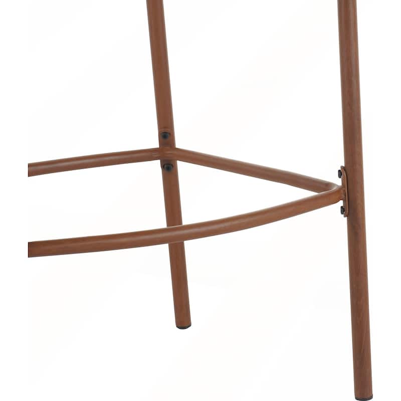 Outdoor Metal Rope Barstool with and Beige Cushion Set of 2