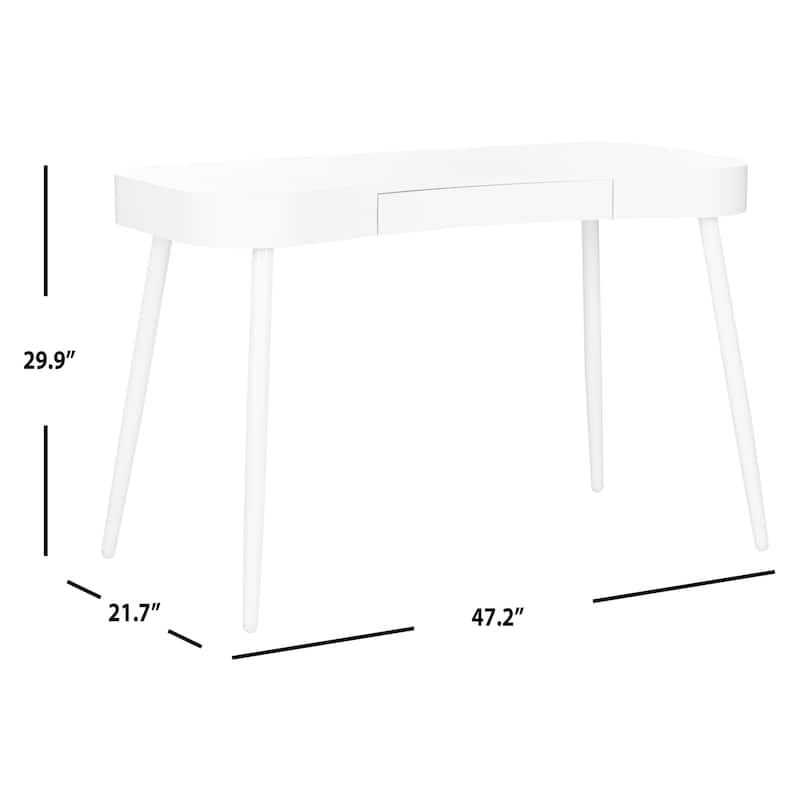 SAFAVIEH Estela Mid Century Scandinavian White One Drawer Desk