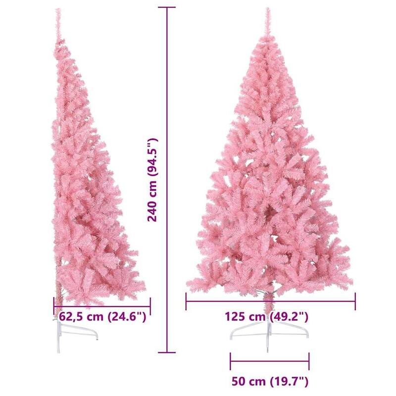 vidaXL Artificial Pre-lit Christmas Tree Pink in PVC - 59.06 in