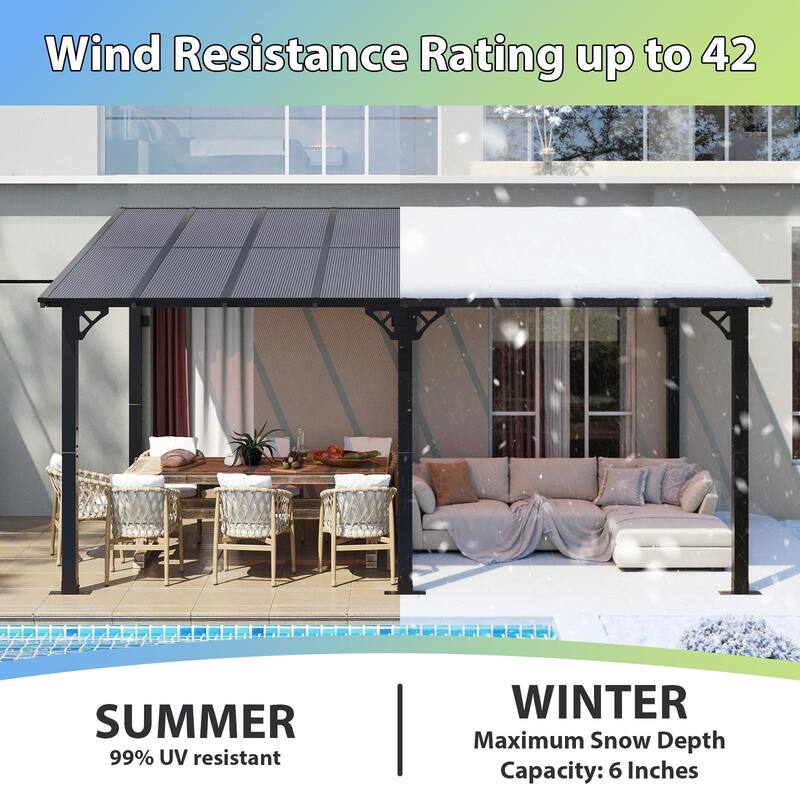 Gazebo for Patio, Gazebo Pergola with Sloped Roof