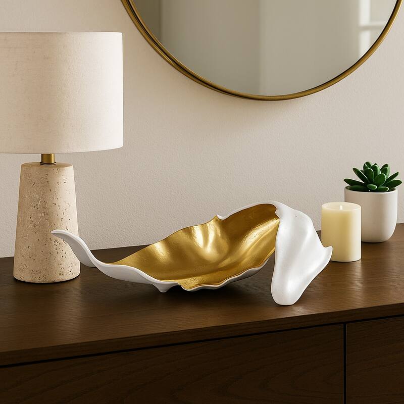 Metal Sculpture Abstract Glam Design and Textured Organic Silhouette