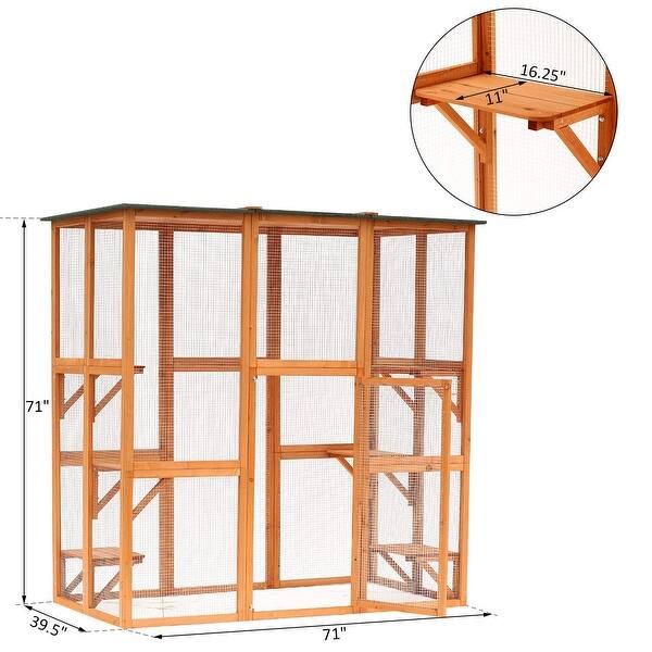 Shop Large Wooden Outdoor Cat Enclosure Cage With 6 Platforms 71
