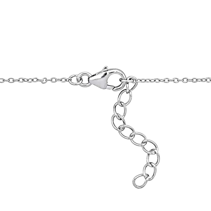 Miadora 1 1/10 ct TGW Baguette Shaped Tanzanite and White Topaz Necklace in Sterling Silver-18 in
