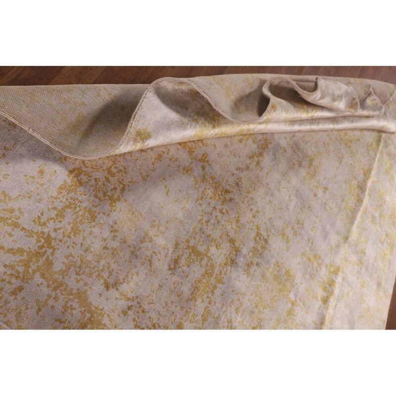 Modern Area Rug Hand-Knotted Abstract Bedroom Wool Carpet - 6'6"x 9'10"
