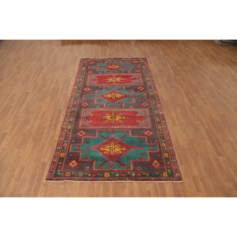 Hand Knotted Oriental 100% Wool Carpet Traditional Tribal Multi-Colored Meshkin Area Rug - 10' 4'' X 5' 0''