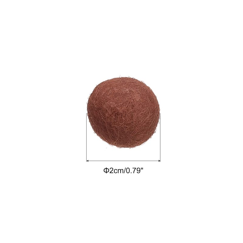 Wool Felt Balls Beads Woolen Fabric 2cm 20mm for Home Crafts 10Pcs - Brown
