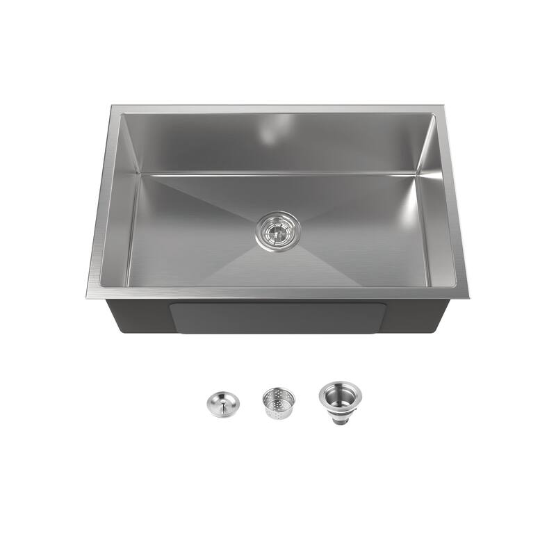 Kitchen Sink Drop In Single Bowl with US Standard Drain and Hook