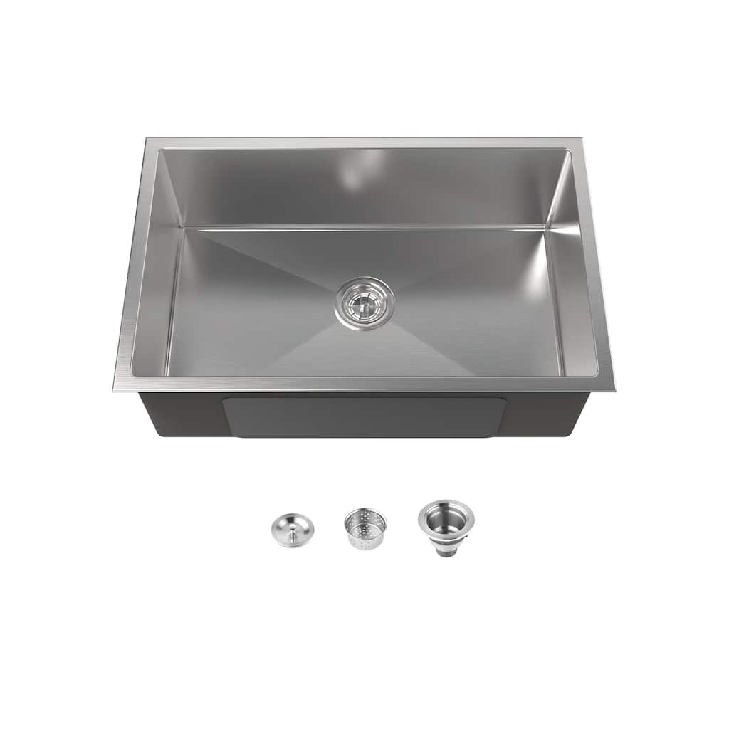 Kitchen Sink Drop In Single Bowl with US Standard Drain and Hook