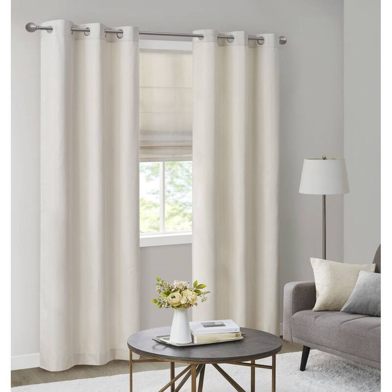 Basketweave Room Darkening Curtain Panel Pair(2 Pcs Window Panels)