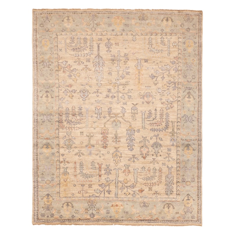 ECARPETGALLERY Hand-knotted Jules Serapi Light Khaki Wool Rug - 8'0 x 10'0