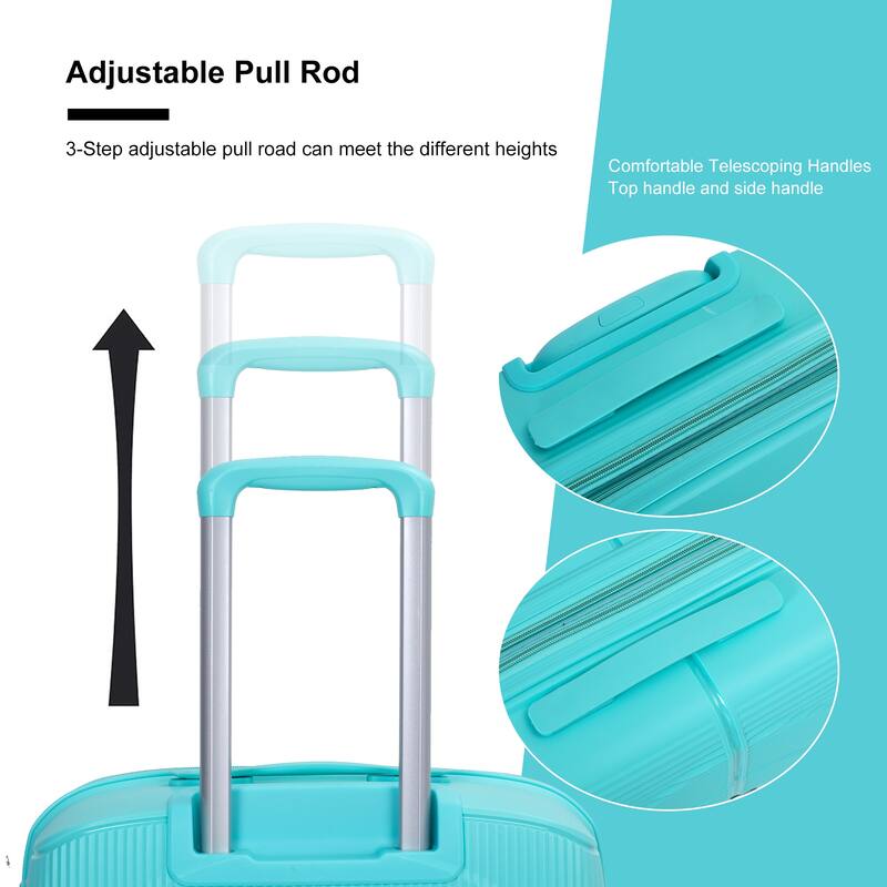 Expandable Hardshell Suitcase Double Spinner Wheels PP Luggage Sets 3-Piece Set (20/24/28)
