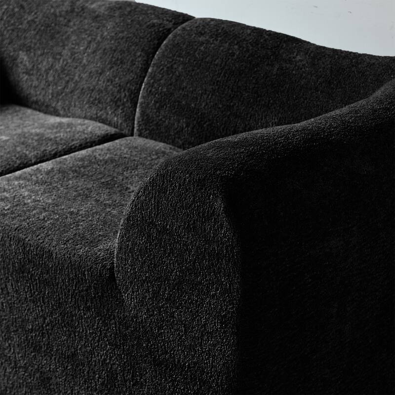 Minimalist Accent Sofa Loveseat Couch with 2 Throw Pillows, 2-Seater Couch for Living Room Apartments