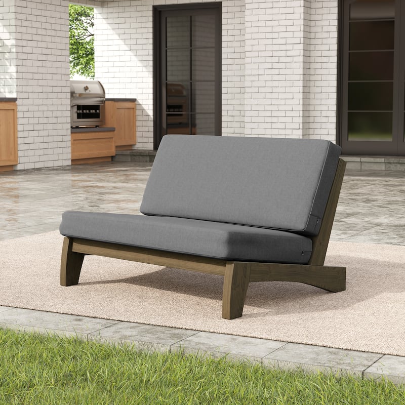 Outdoor Acacia Club Chair Set Loveseate with Weather-Resistant Cushions