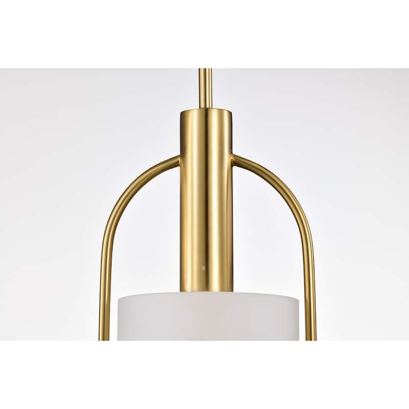Palmella Brass and Frosted Glass Pendant Ceiling Lamp