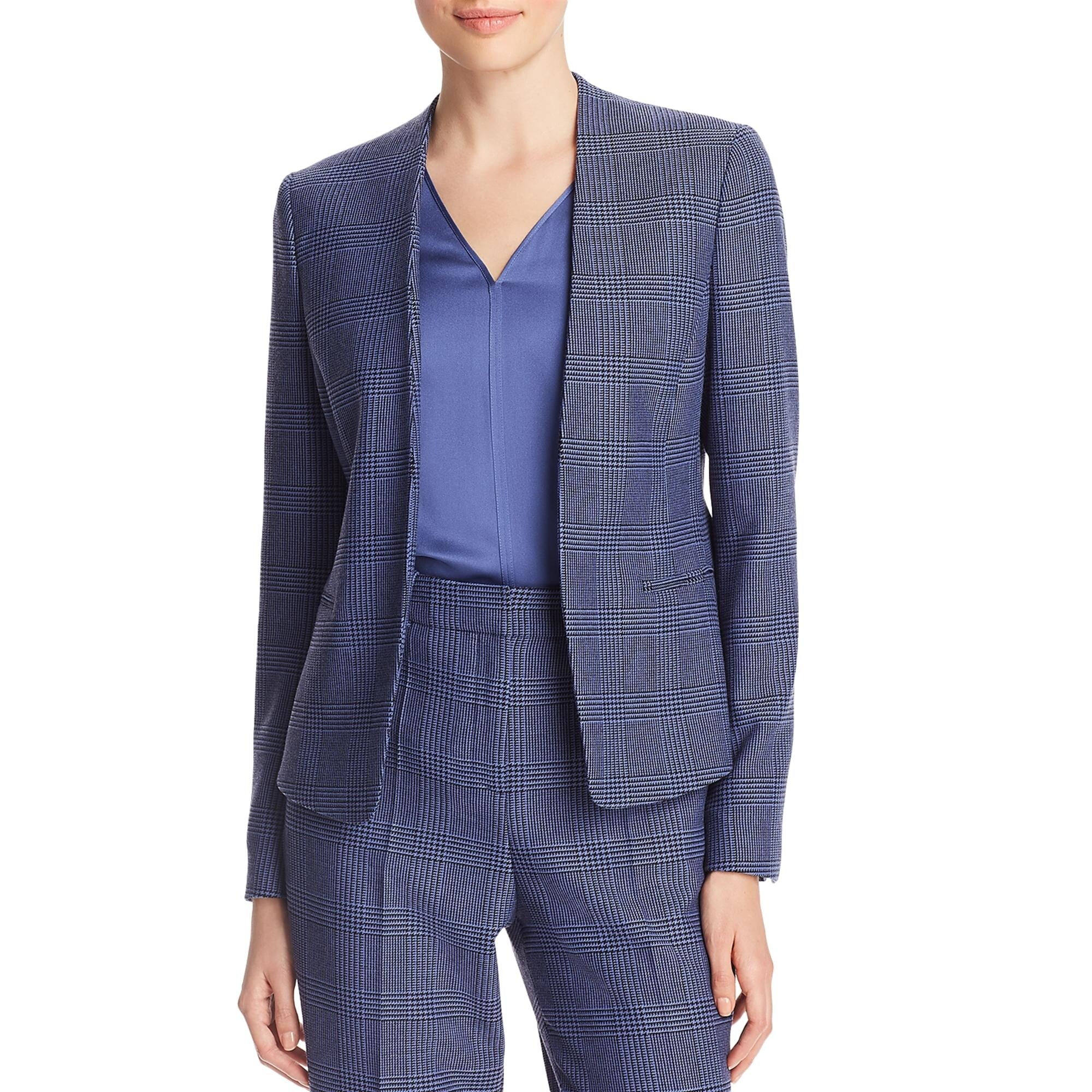 Shop Boss Hugo Boss Womens Jalesta Open Front Blazer Glen Plaid