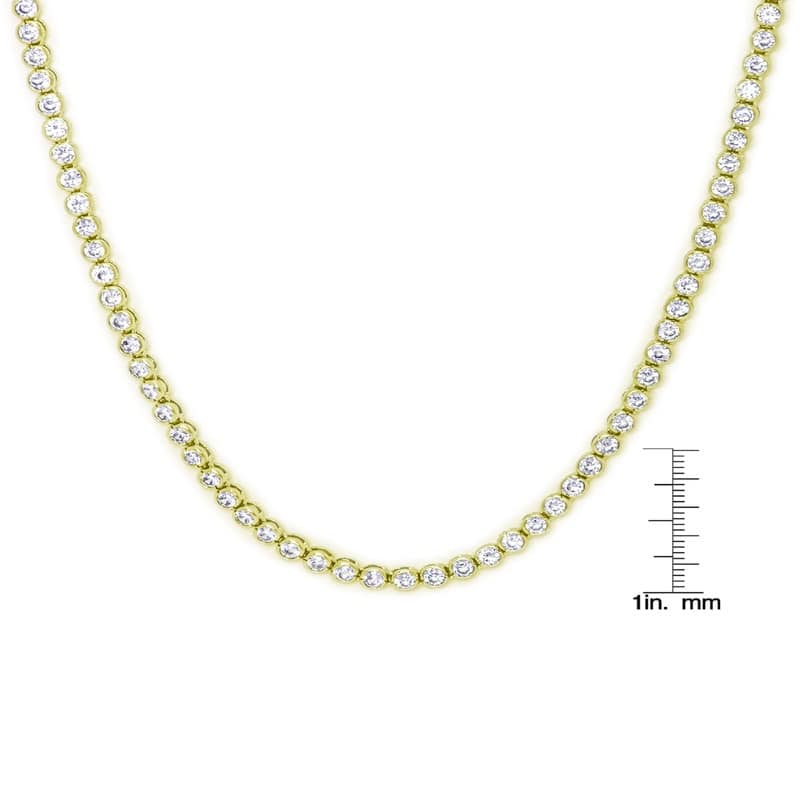 Victoria Townsend Yellow Gold Plated Cubic Zirconia Bezel Link Necklace