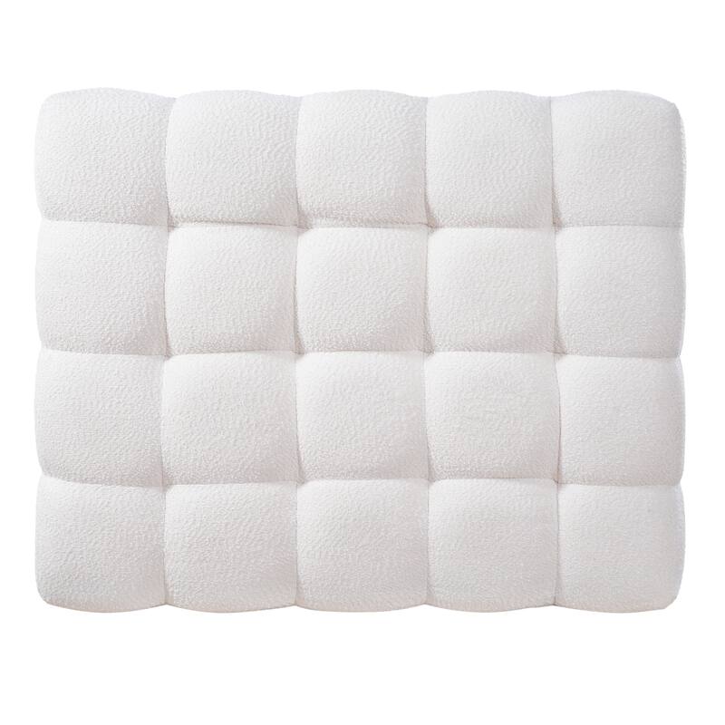 White Boucle Multipurpose Ottoman