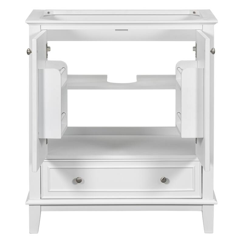 30" Multi-functional Bathroom Vanity without Sink, Base Only - White