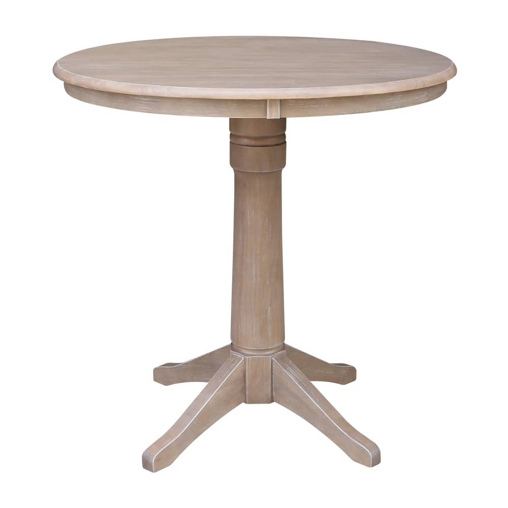 International Concepts Solid Wood 36" Round Pedestal Dining Table